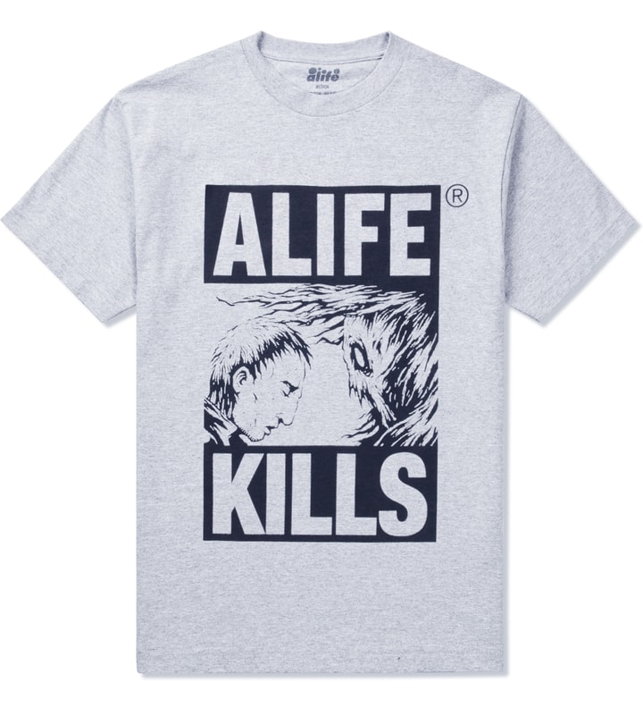 ALIFE - Heather Grey Kills T-Shirt | HBX