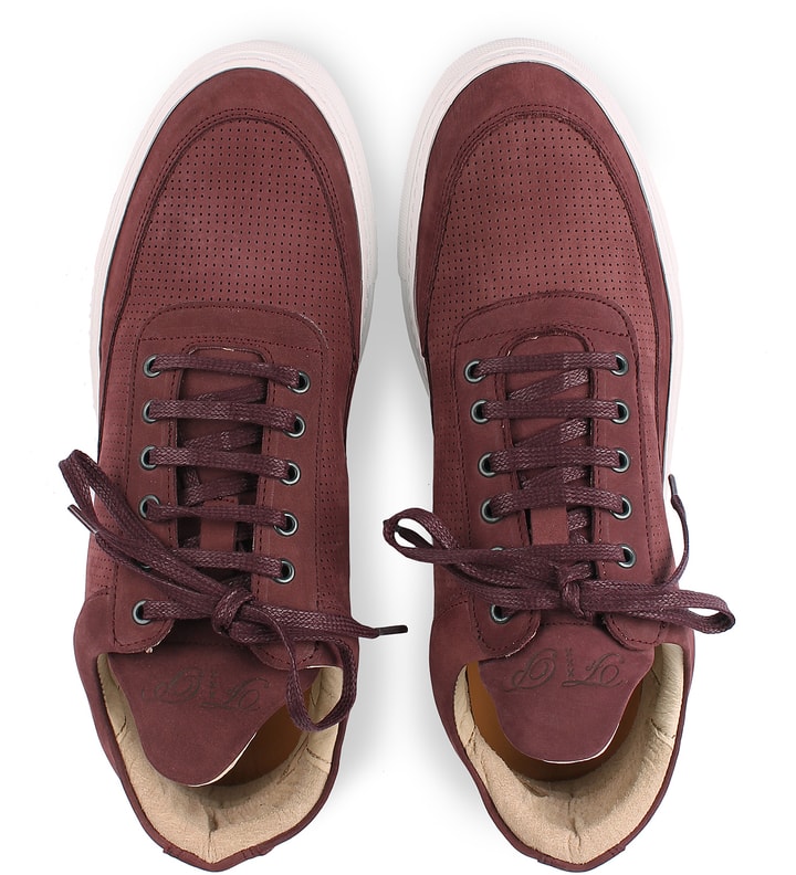 Filling Pieces Perforated Burgundy Lowtop Shoe