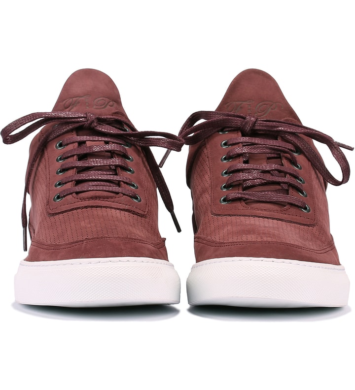 Filling Pieces Perforated Burgundy Lowtop Shoe