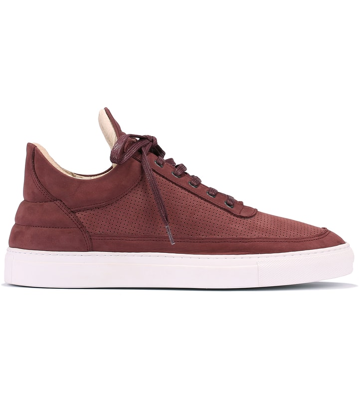 Filling Pieces Perforated Burgundy Lowtop Shoe
