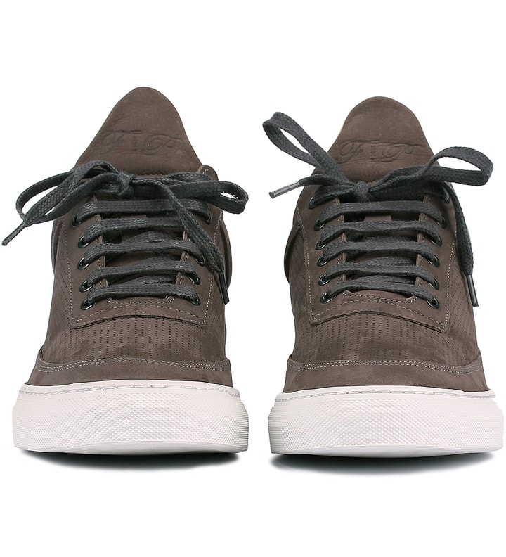 Filling Pieces Perforated Grey Lowtop Shoe
