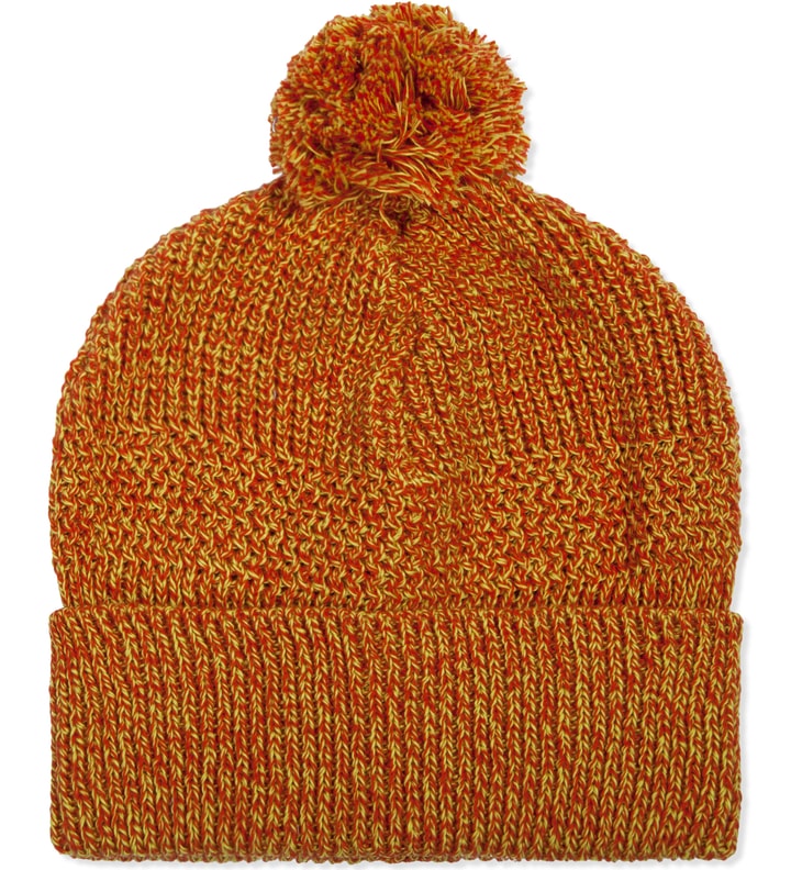 Orange Pom Pom Knit Beanie Placeholder Image
