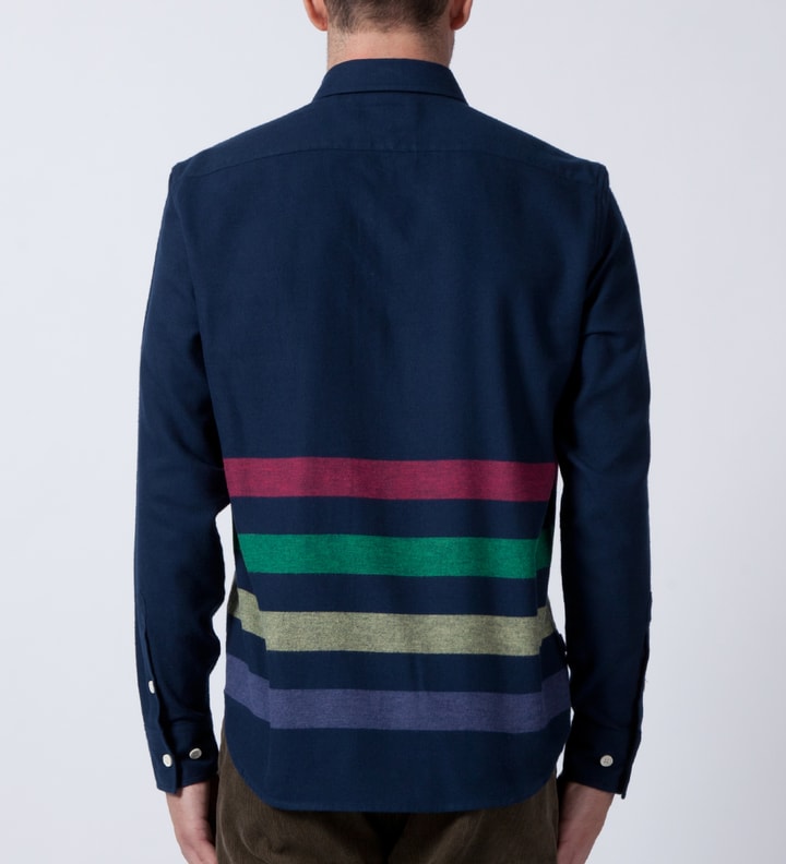 Mishka Navy Broadway Button-Up Flannel Shirt 