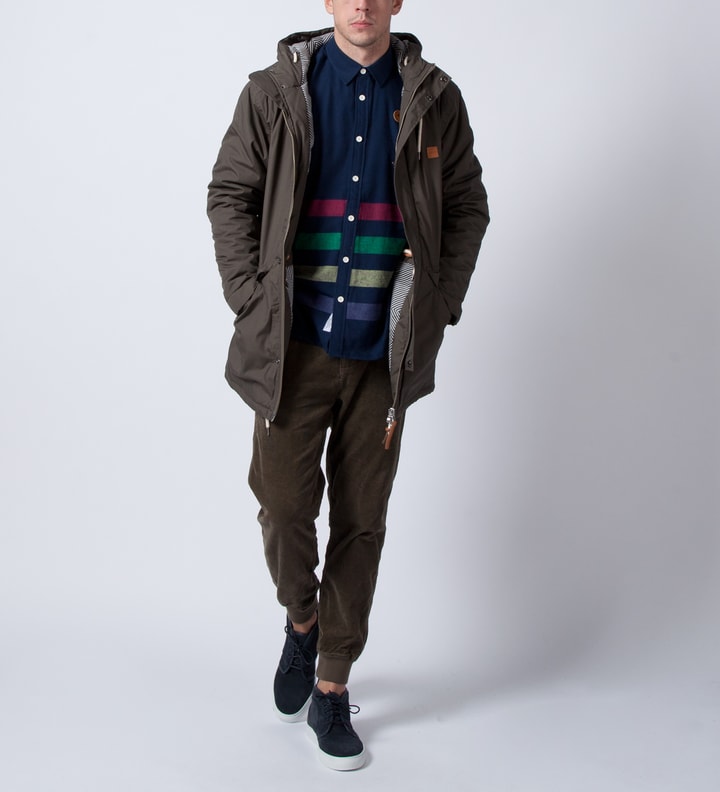 Mishka Navy Broadway Button-Up Flannel Shirt 