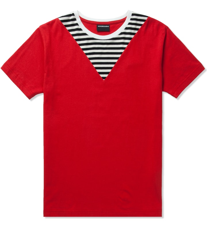Red Border V-Cut T-Shirt  Placeholder Image
