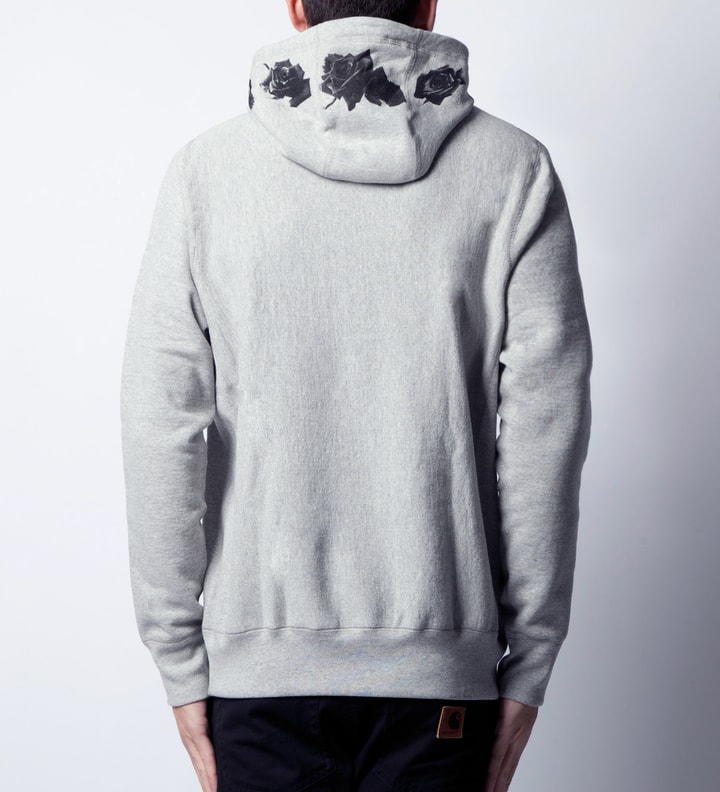 Heather Grey Black Rose Pullover Hoodie  Placeholder Image