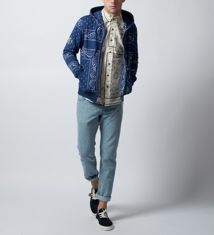 Navy SSDD Bandana Zip-Up Hoodie  Placeholder Image