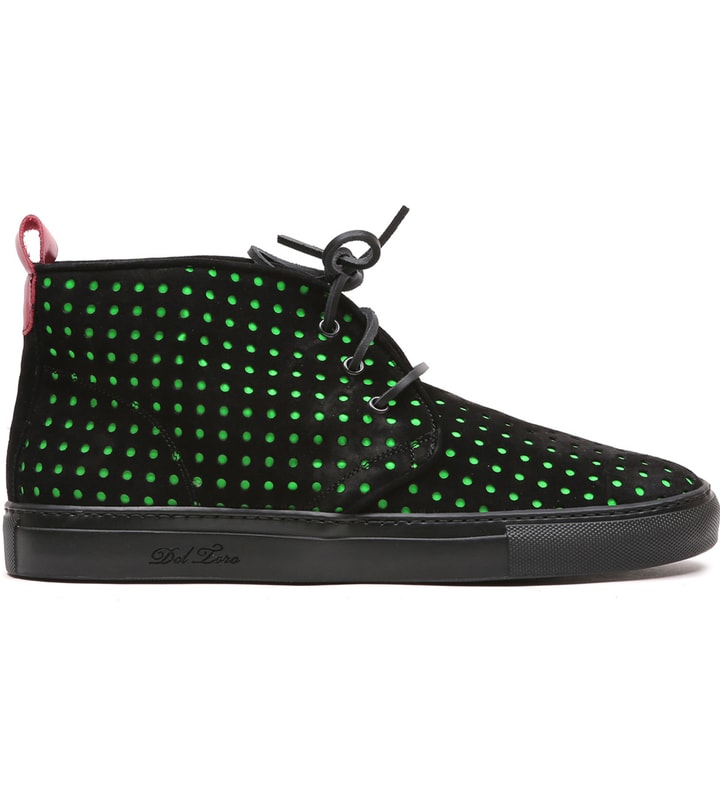 Alto Chukka Black Perforated Suede with Green 3M Underlay Chukkas Placeholder Image
