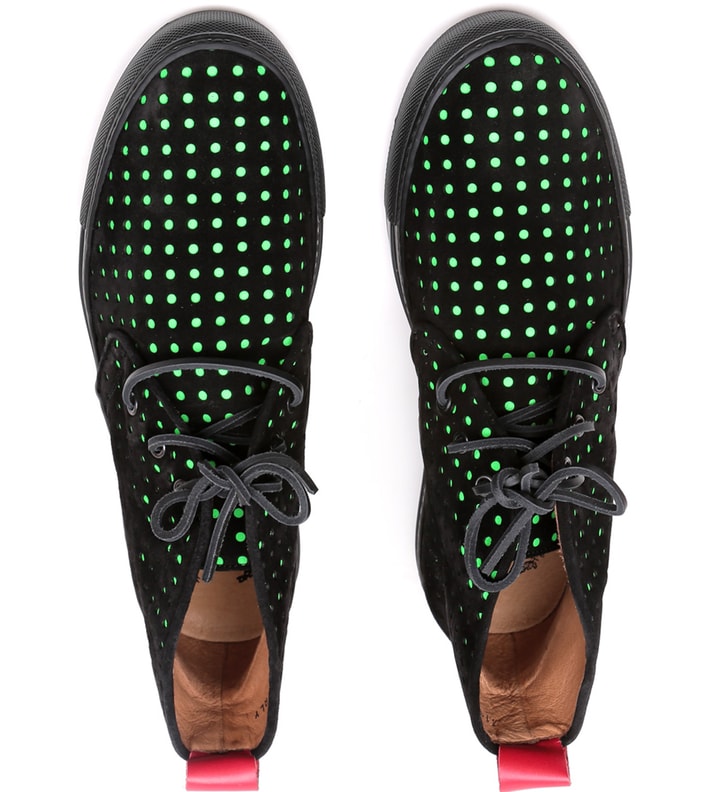 Alto Chukka Black Perforated Suede with Green 3M Underlay Chukkas Placeholder Image