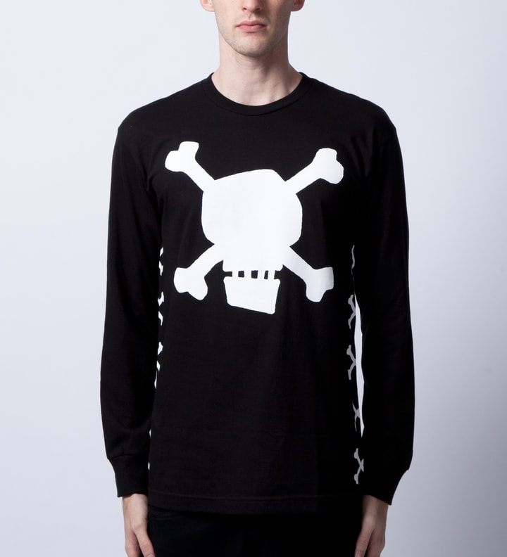 Black Solid Skull LS T-Shirt  Placeholder Image