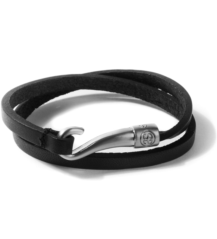 Black Hooked Leather Bracelet  Placeholder Image