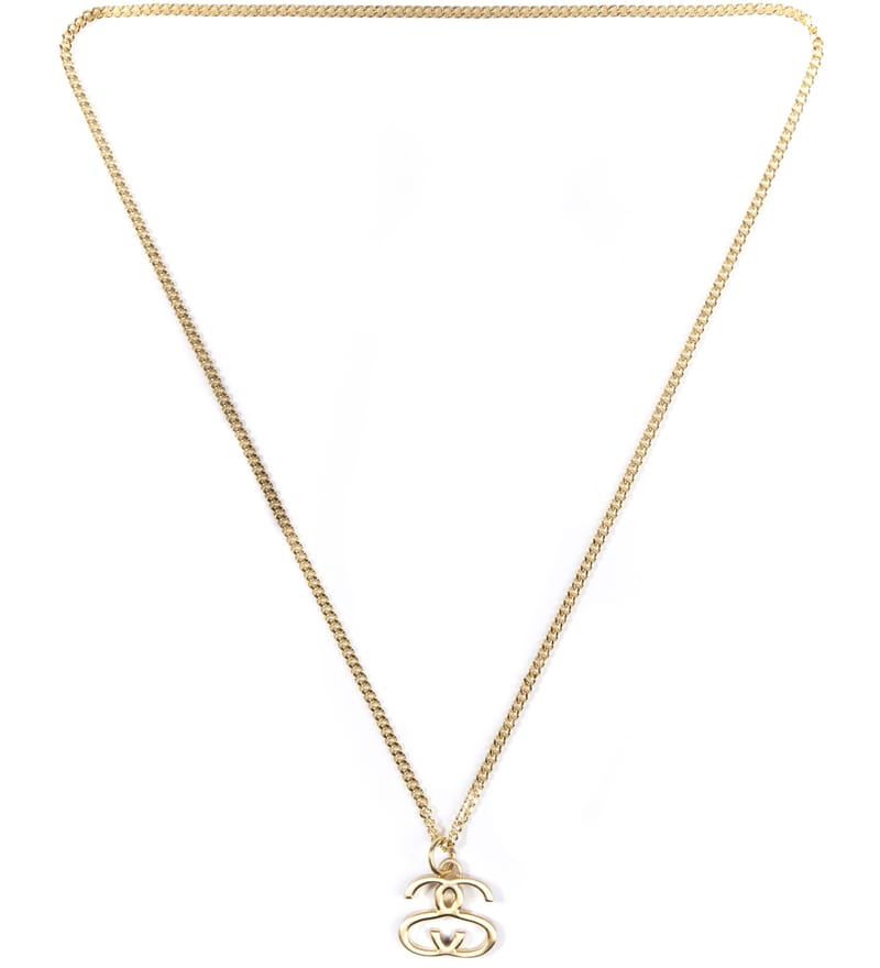 stussy gold chain