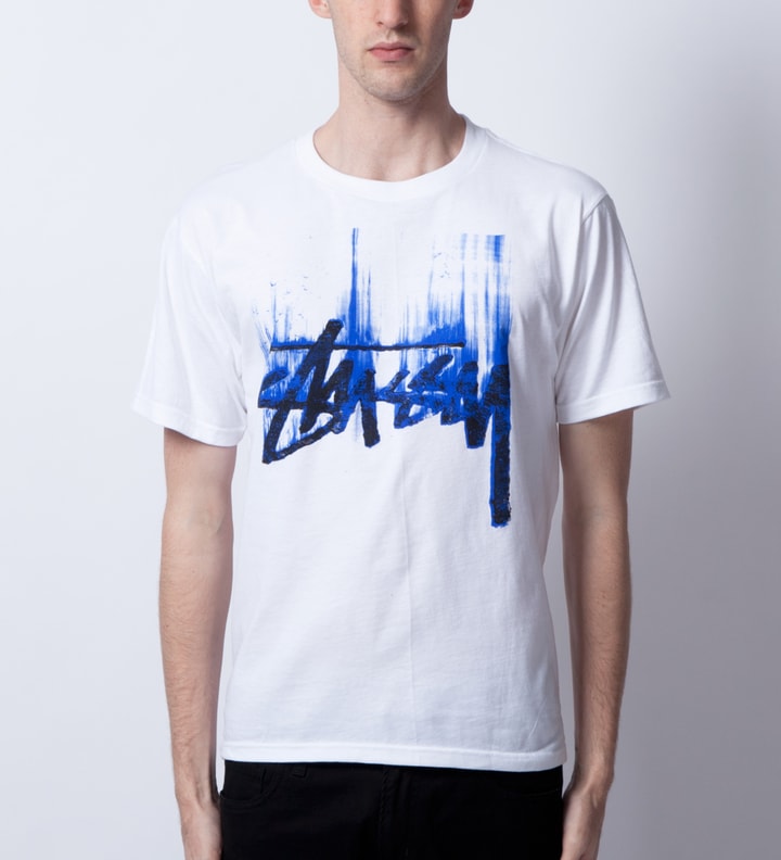 White/Blue Stock Paint T-Shirt Placeholder Image