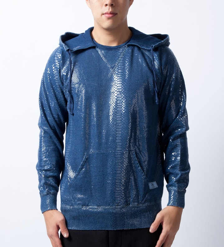 Blue Alligator Texture Hoodie  Placeholder Image