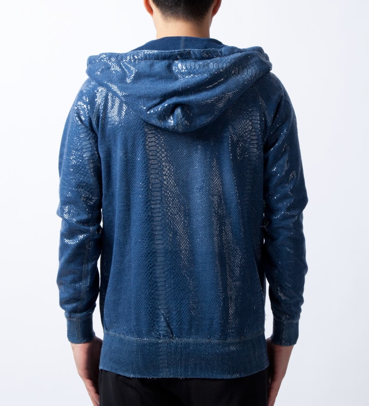 Blue Alligator Texture Hoodie  Placeholder Image