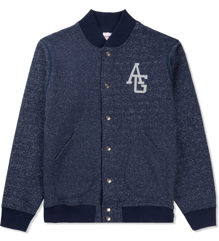 Salt & Pepper Navy AG Varsity Fleece Jacket  Placeholder Image