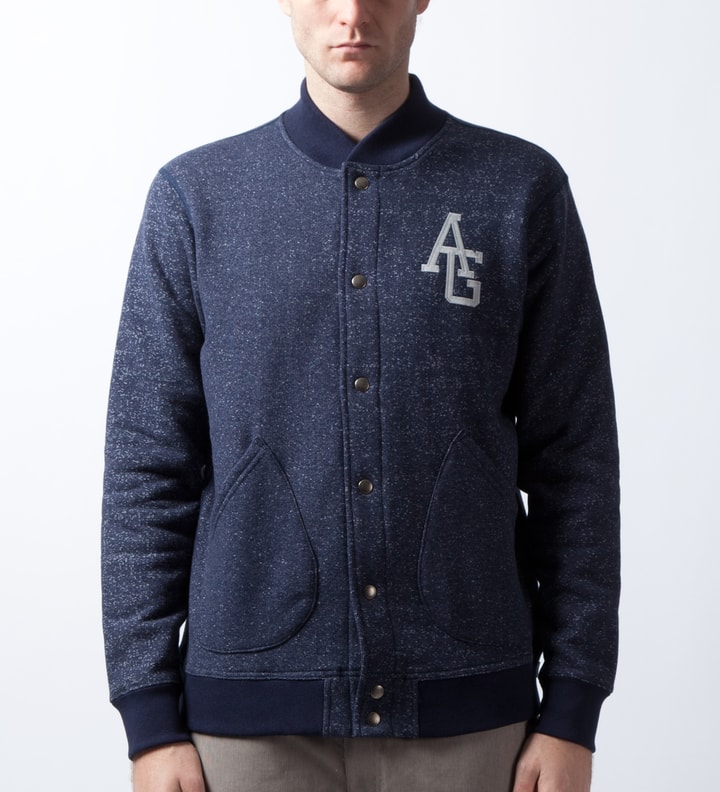 Salt & Pepper Navy AG Varsity Fleece Jacket  Placeholder Image