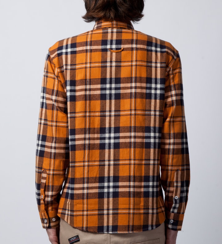 Orange Steamer Plaid Cotton Flannel Shirt  Placeholder Image