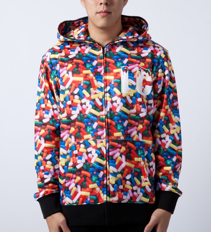 Multi "Sprinkle" L/S Zip Front Hoodie  Placeholder Image