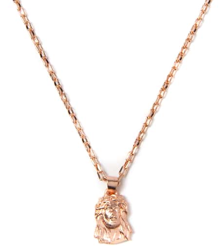 Mister Rose Gold Micro Jesus Piece Necklace HBX