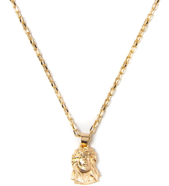 Gold Mr. Micro Jesus Piece Necklace Placeholder Image