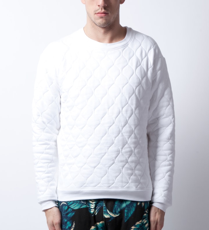 White Quilted Sweatshirt  Placeholder Image