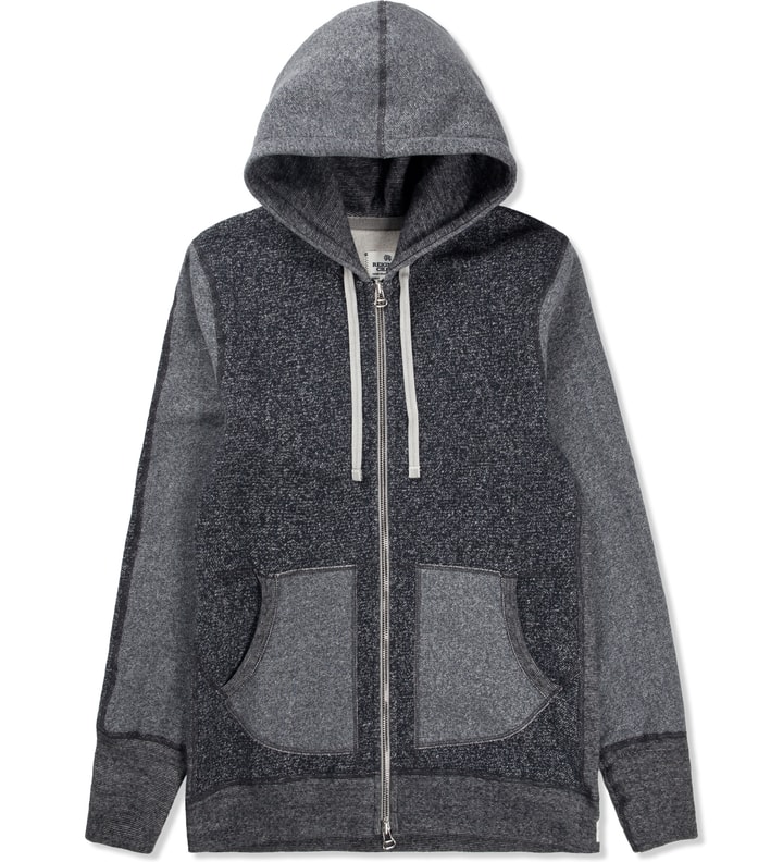 Grey/Charcoal RC-3245 Colorblock Tiger Fleece Zip Hoodie  Placeholder Image