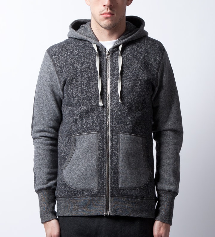 Grey/Charcoal RC-3245 Colorblock Tiger Fleece Zip Hoodie  Placeholder Image