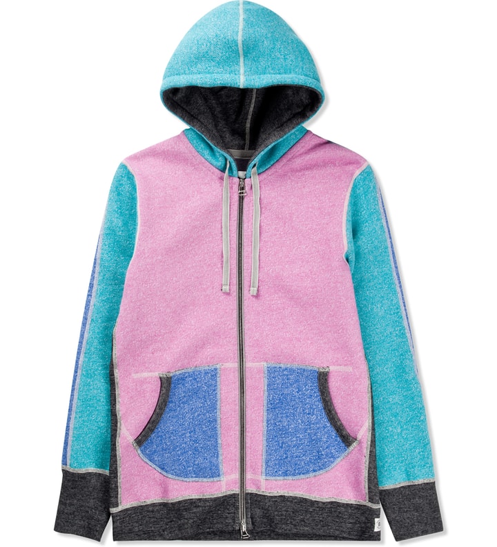 Multi Colour RC-3245 Colorblock Tiger Fleece Zip Hoodie Placeholder Image
