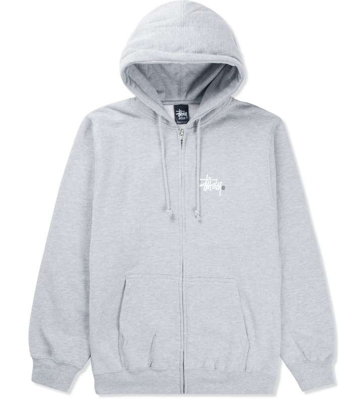 Heather Grey Basic Logo Zip Hoodie  Placeholder Image