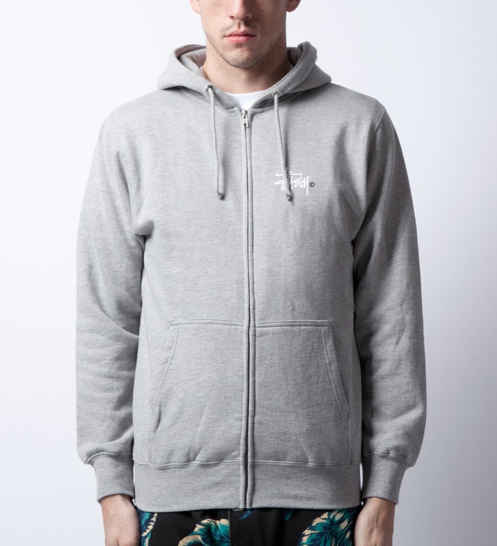Heather Grey Basic Logo Zip Hoodie  Placeholder Image