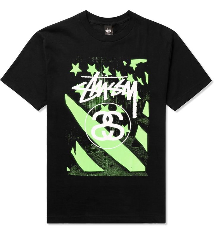 Black/Green Stussy Flag T-Shirt Placeholder Image