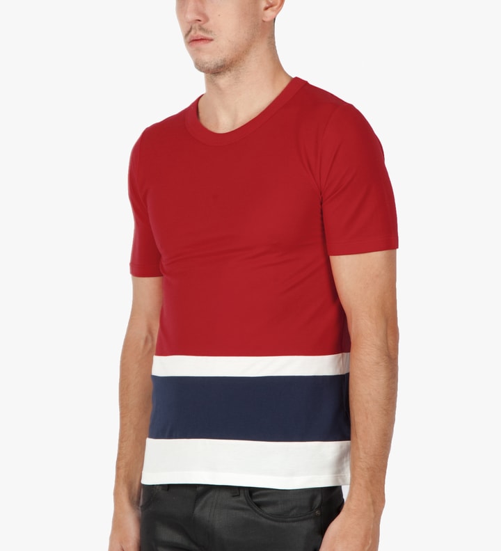Tango Red SS Panel Stripe T-Shirt Placeholder Image