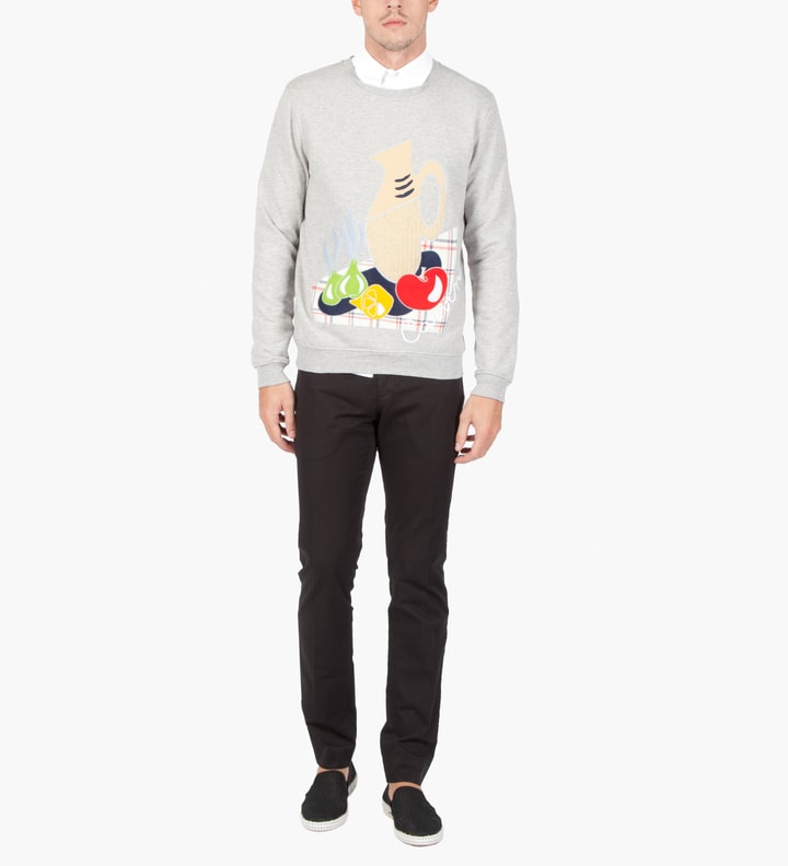 CARVEN Mottled Grey Still Life Molleton Sweater 