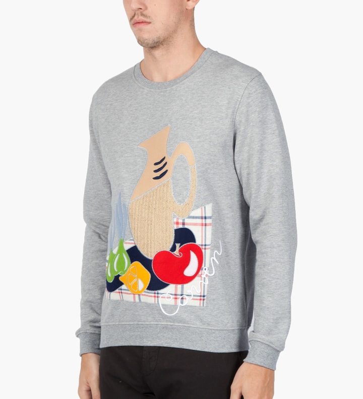 CARVEN Mottled Grey Still Life Molleton Sweater 