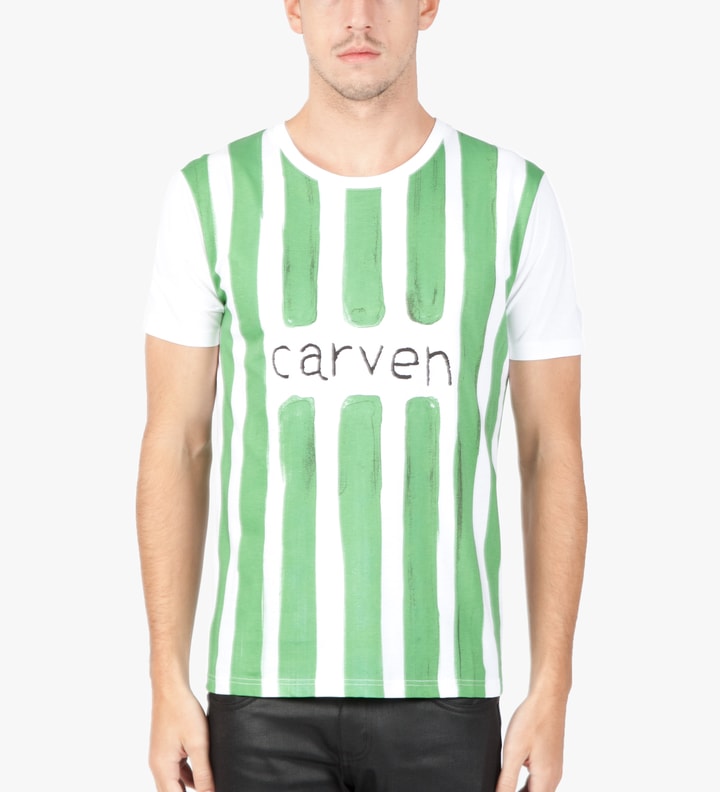 White/Green Watercolor Jersey T-Shirt  Placeholder Image