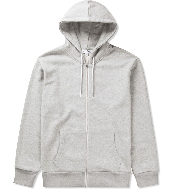 Grey Melange Parisien Reversed Zipped Hoodie Placeholder Image