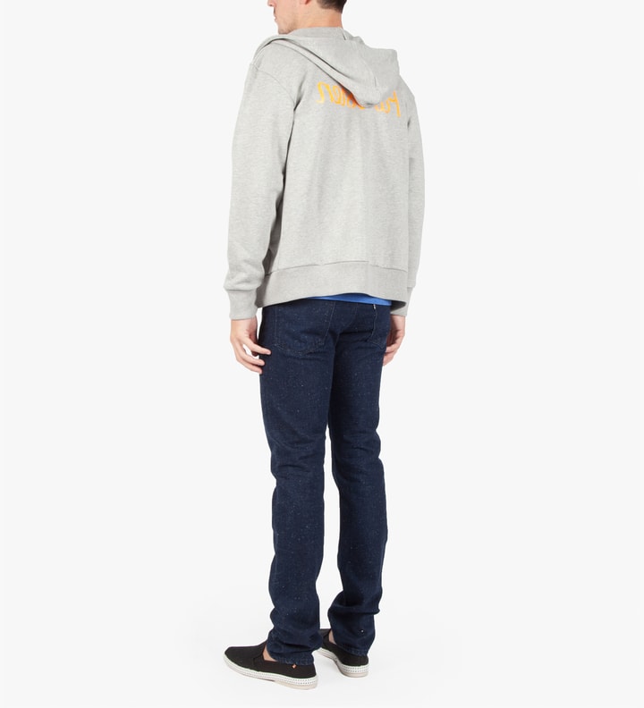 Grey Melange Parisien Reversed Zipped Hoodie Placeholder Image