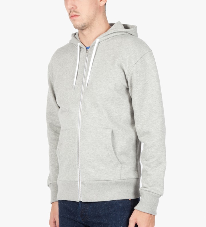 Grey Melange Parisien Reversed Zipped Hoodie Placeholder Image