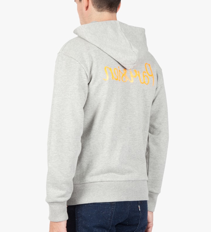 Grey Melange Parisien Reversed Zipped Hoodie Placeholder Image