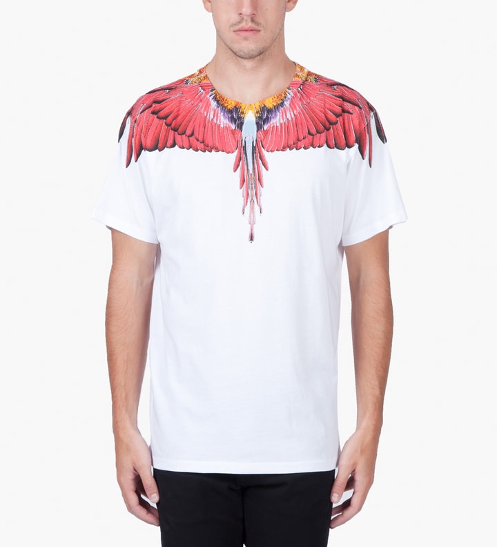 Marcelo Burlon - White Alas Red T-Shirt | HBX Globally Curated Fashion and Lifestyle by Hypebeast