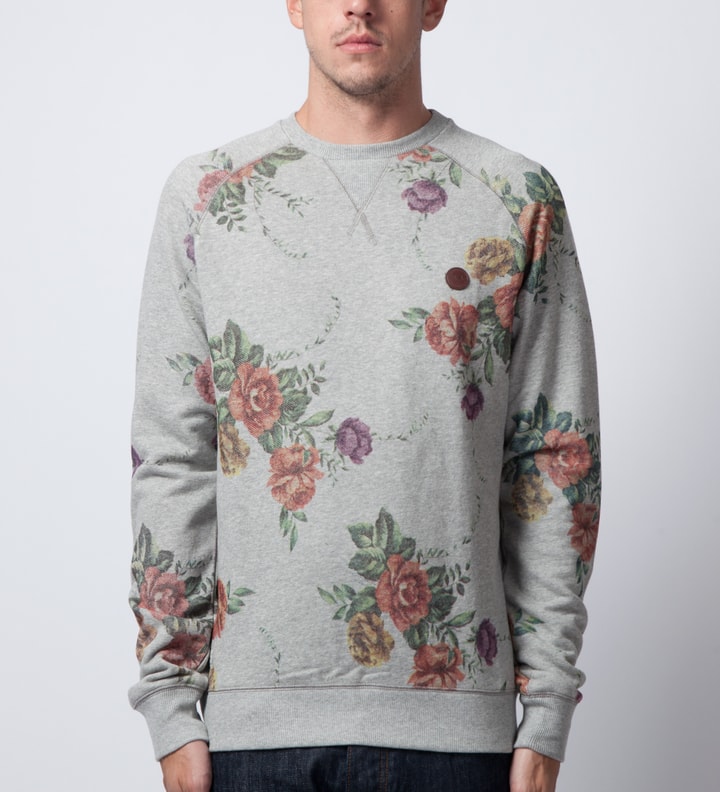 Grey Melange Classic Floral Sweatshirt  Placeholder Image