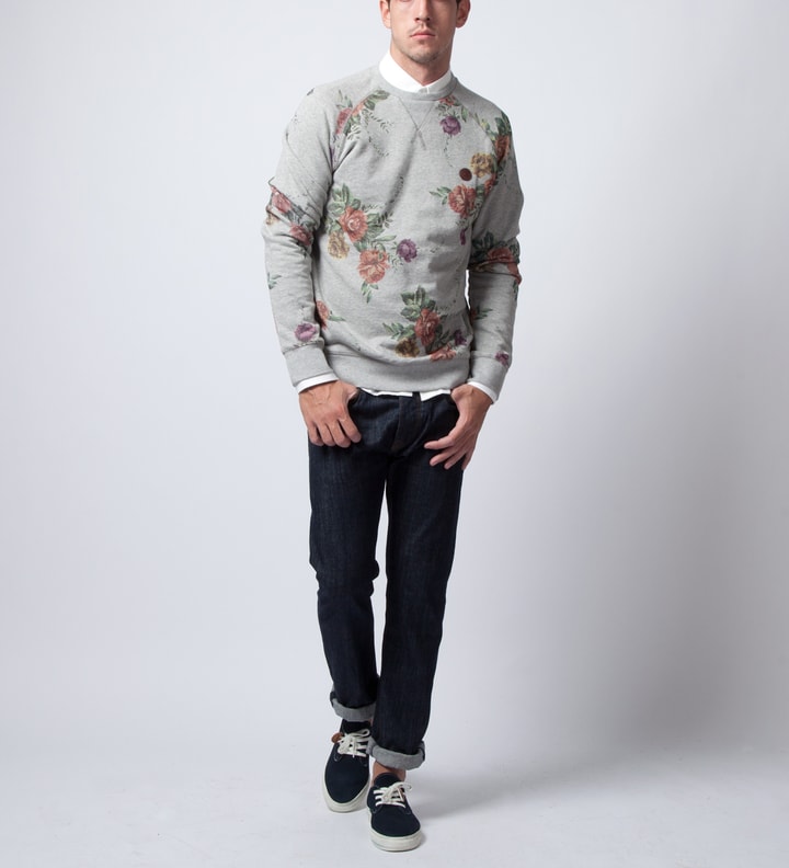 Grey Melange Classic Floral Sweatshirt  Placeholder Image
