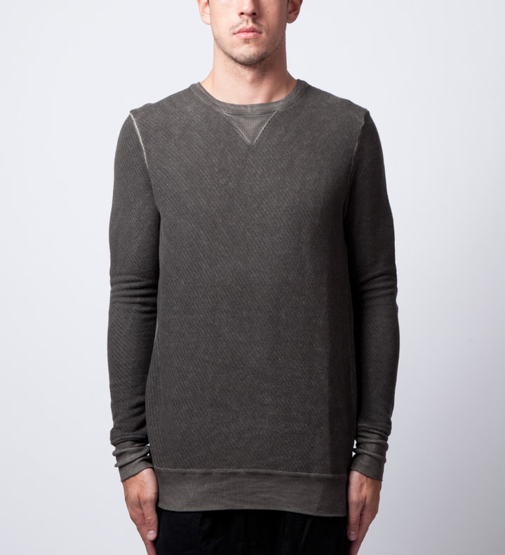 Washed Out Grey Tempari Side Slit Sweater  Placeholder Image