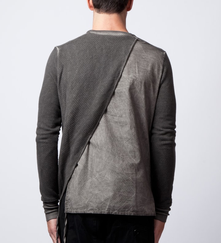 Washed Out Grey Tempari Side Slit Sweater  Placeholder Image