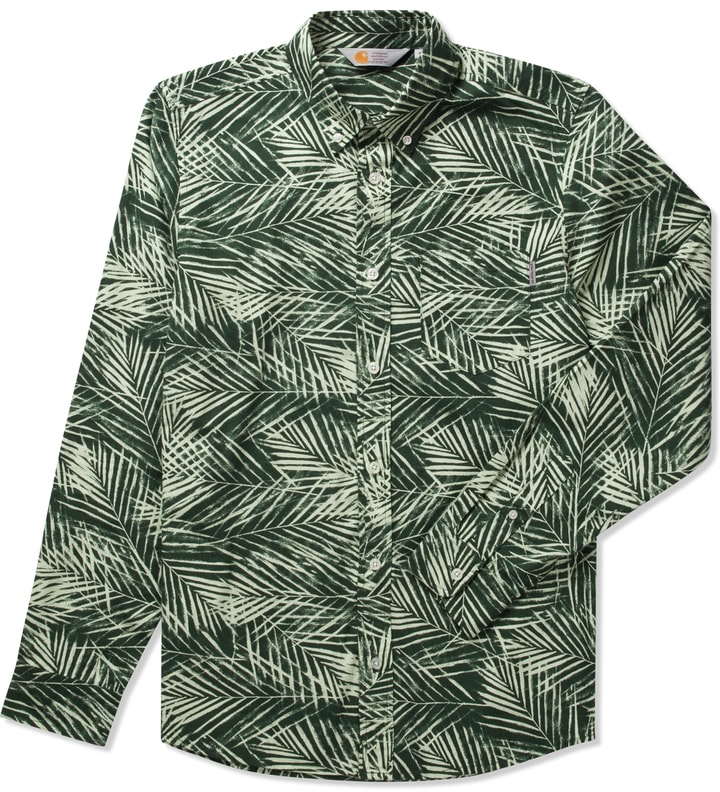 Poplin Planet Palm Print Cayman L/S Shirt   Placeholder Image