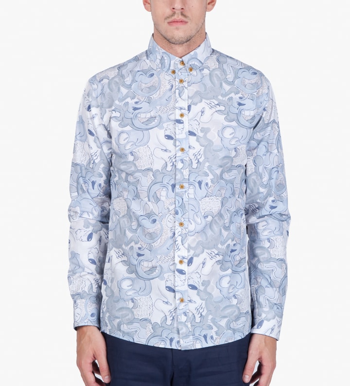 Blue Cartoon Long Sleeve Shirt  Placeholder Image