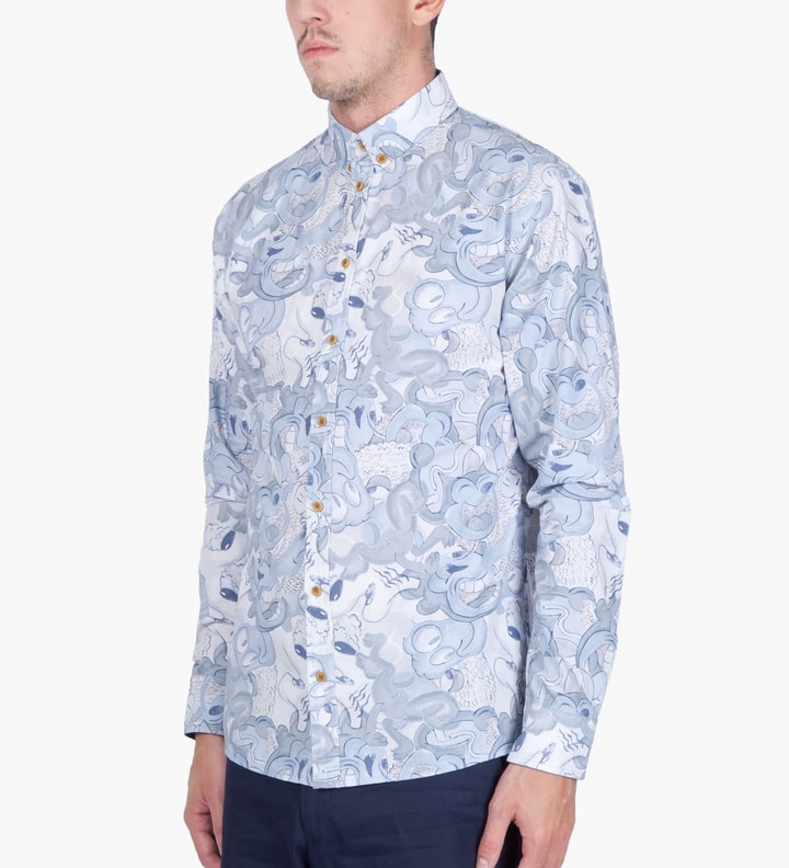 Blue Cartoon Long Sleeve Shirt  Placeholder Image