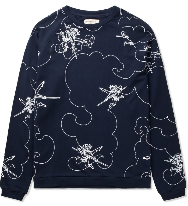 Navy Monkey King Print Grill AOP Sweater Placeholder Image