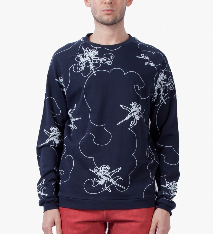 Navy Monkey King Print Grill AOP Sweater Placeholder Image